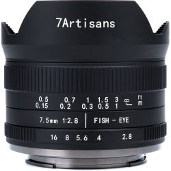 Obiettivo Fish-Eye 7Artisans 7.5mm F/2.8 II APS-C attacco Fujifilm (A303B-II)