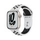 Apple Watch Series 7 Nike GPS 41mm Starlight Cassa alluminio Pure Platinum cinturino Sport Nero