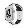 Apple Watch Series 7 Nike GPS 41mm Starlight Cassa alluminio Pure Platinum cinturino Sport Nero
