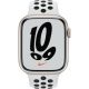 Apple Watch Series 7 Nike GPS 45mm Starlight Cassa alluminio Pure Platinum cinturino Sport Nero