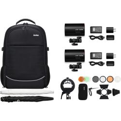 Godox AD100 PRO TTL kit 2 flash per fotocamera + zaino + accessori