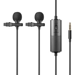 Godox LMD-40C Dual Microfono Omni-direzionale Lavalier per fotocamere e smartphone