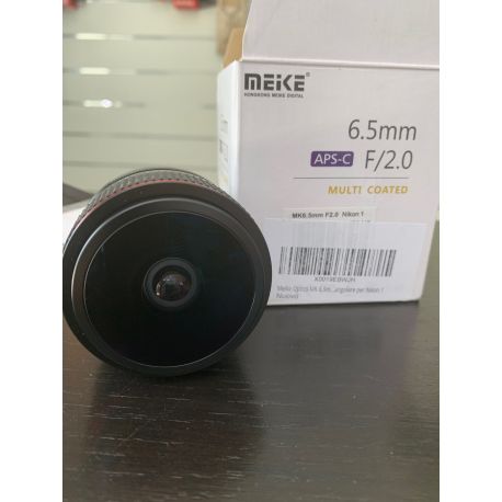 Obiettivo Meike MK 6.5mm f2.0 Fisheye ultra grandangolare per Nikon 1 *USATO*