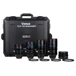 SIRUI kit 4 Obiettivi 35mm + 50mm + 75mm + 100mm T2.9 1.6x attacco L-Mount + adattatore 1,25x + custodia rigida
