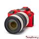 easyCover custodia protettiva in silicone per Canon EOS R10 - Rosso