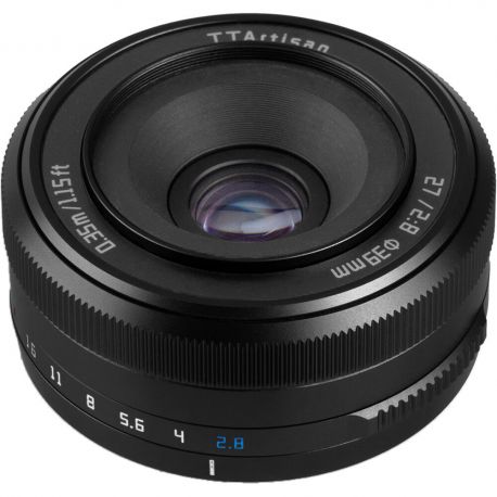Obiettivo TTArtisan 27mm F2.8 Pancake Autofocus per mirrorless Fujifilm X, Nero