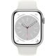 Smartwatch Apple Watch Serie 8 GPS 45mm cassa alluminio argento con Cinturino Sport bianco