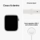 Smartwatch Apple Watch Serie 8 GPS 45mm cassa alluminio argento con Cinturino Sport bianco