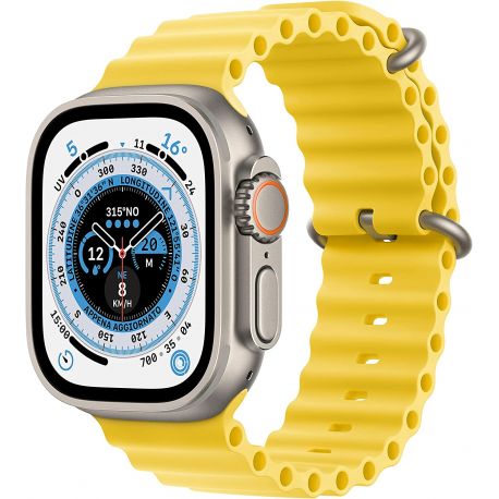 Smartwatch Apple Watch Ultra GPS + Cellular 49mm cassa titanio Cinturino Ocean - Giallo