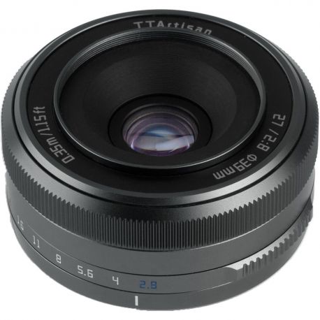 Obiettivo TTArtisan 27mm F2.8 Pancake Autofocus per mirrorless Fujifilm X, Titanium