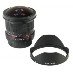 Obiettivo Samyang 8mm f/3.5 Fish-eye CS II FULL FRAME con paraluce x Canon