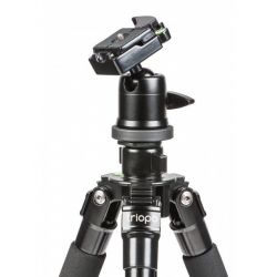 Triopo KIT Treppiedi C-258 + Testa KJ-2 Nero Tripod Treppiede Cavalletto lega di titanio 4 sezioni