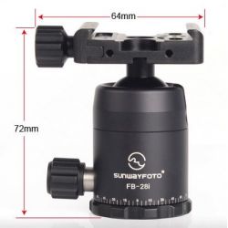 Sunwayfoto FB-28i testa per treppiedi ballhead screw-knob clamp